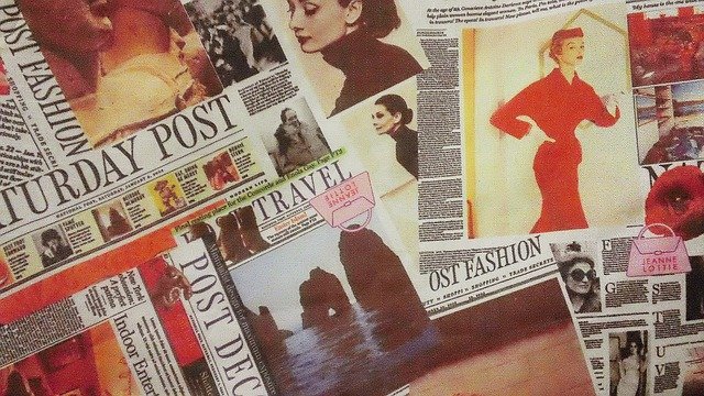 newspaper and magazine ad collage